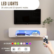 Pmnianhua – Wisząca Szafka RTV z Oświetleniem LED (121 cm, Biała)