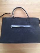 Damska torba, aktówka, skórzana, czarna, klasyczna