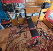 Zestaw do Domowej Siłowni – Ławka Stojaki Gryf używane w dobrym stanie