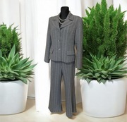 Garnitur damski marynarka żakiet spodnie polska marka Ewola prążkowany M