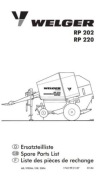 Katalog części Prasy Welger RP 202, 220