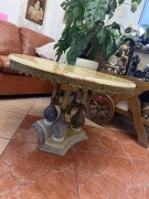 Stół kawowy z onyksu – marmurowy blat, styl vintage / włoski design