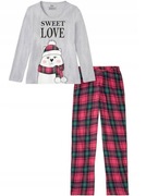 piżama świąteczna Miś komplet 100% bawełna bluzka spodnie 52/54