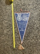 PRL zabytkowy proporczyk PZM PZU polski zwiazek motorowy polskie zakłady ub