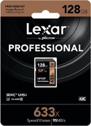 Karta pamięci Lexar Professional 128GB 633X SDHC/SDXC UHS-I U1/U3 Nowa
