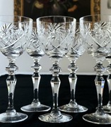 Kryształowe kieliszki do wina duże kryształy vintage PRL 