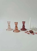 Designerskie świeczniki szklane – komplet 3 szt. Nowe