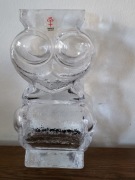 Wazon ze szkła artystycznego w stylu retro, sowa