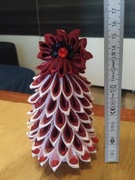 Choinka ręcznie robiona z wstążek wielokolorowa