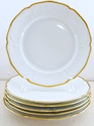 Talerz deserowy Rosenthal Sanssouci biały lata 30. złocenia 6 sztuk