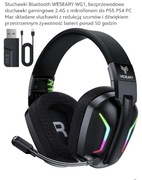 Słuchawki bezprzewodowe Gaming weseary WG1 led pc xbox sony playstation