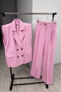 Garnitur komplet La milla różowy kamizelka spodnie s 36