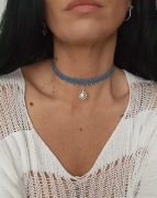 choker boho srebro 925 słońce sun etno hippie gypsy rękodzieło 