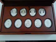 Zestaw 9 monet Niue Island 1$ NZ srebro 1/2 oz Jaja Faberge w etui