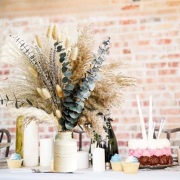 Bukiet suszonych kwiatów boho 97szt - trawy pampasowe eukaliptus