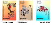 HISZPANIA 2024 3 znaczki krypto kryptograficzny Mortadelo edycja limitowana