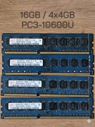 RAM DDR3 16GB Hynix (4x4GB) PC3-10600U – Sprawne!