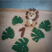 Zestaw z masy cukrowej lew safari na tort