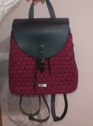 Plecak z dodatkami skórzanymi