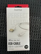 Kabel USB Hama USB-A - Lightning 1.5 m Biały
