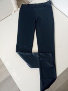 Granatowe spodnie damskie wciągane jak skórzane r S/M pas 72-84cm