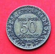 50 Centymów 1928  r  -  Francja    Merkury