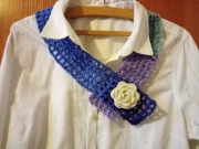 Kołnierzyk, szal, róża, ozdoba do koszuli 