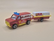 PICK-UP VAN +TRAILER  FIRE BRIGADE  NOREV MINI JET FRANCJA LATA 80