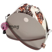 Beżowy organizer worek do Obag MOON LIGHT kwiaty motyle brązowy komin OMAY