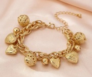 Bransoletka z sercami łańcuszek gruba modna duże detale 28g