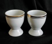 Kieliszki na jajka 2 szt Ćmielów Prl  retro zloty pasek kieliszek na jajka 