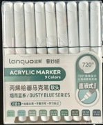 Markery akrylowe - odcienie brudnego niebieskiego 9 szt.