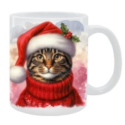 KUBEK Z KOTEM NA ŚWIĘTA, PREZENT, PERSONALIZOWANY, 24HWYS