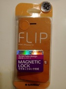 Etui z klapką iPhone 5s pomarańcz + screen guard