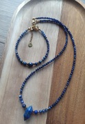 Biżuteria naszyjnik bransoletka z kamieni naturalnych lapis lazuli, sodalit