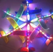 3 sztuki Duży Piankowy Samolot Szybowiec 50 cm z Oświetleniem LED