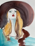 Dziewczyna w kapeluszu, 30*21cm, Original Akwarela