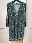 Duża sukienka w kwiaty midi plus size 48/50
