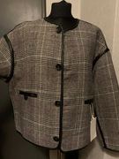 ZARA dwustronna kurtka bomberka shacket wdzianko narzutka żakiet z wełną