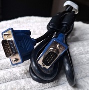 Przewód 140 cm D SUB VGA z dwoma filtrami ferrytowymi NOWY + gratis