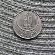Tunezja Francuska 20 Frank 1950r
