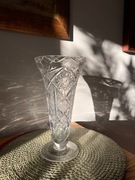 Wazon kryształowy duży, wys. 29 cm, kryształ szkło vintage PRL