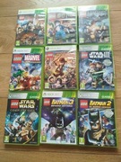 Zestaw 9 używanych gier LEGO na Xbox 360 + gratis.