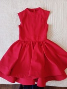 Czerwona sukienka wieczorowa mini roz. S rozkloszo