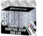 KURTYNA ŚWIETLNA LED 3x3 LAMPKI X 300 ŚWIĄTECZNE CHOINKOWE GIRLANDA NA OKNO