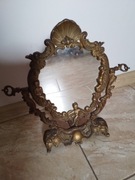 Stare stojące lustro z mosiądzu z aniolkami