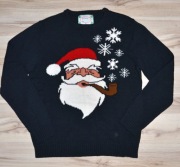 35^  Świąteczny sweter Mikołaj z cygarem wzory L