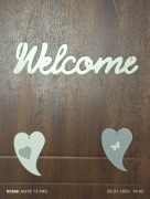 Drewniany napis welcome