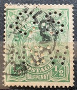 Australia, król Jerzy V z kangurem i emu po bokach, 1/2pensa