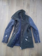 Płaszcz z wełną River Island motocyklowa bosmanka